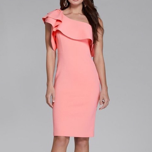 GUESS BY MARCIANO Martinique Ruffle Scuba Dress L - Picture 6 of 8